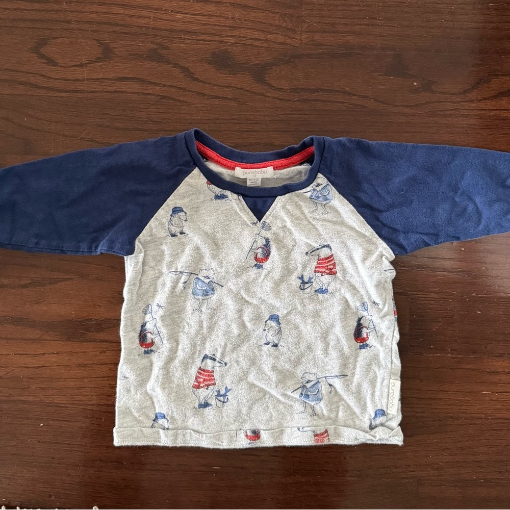 Kids Navy and Gray Raglan Shirt